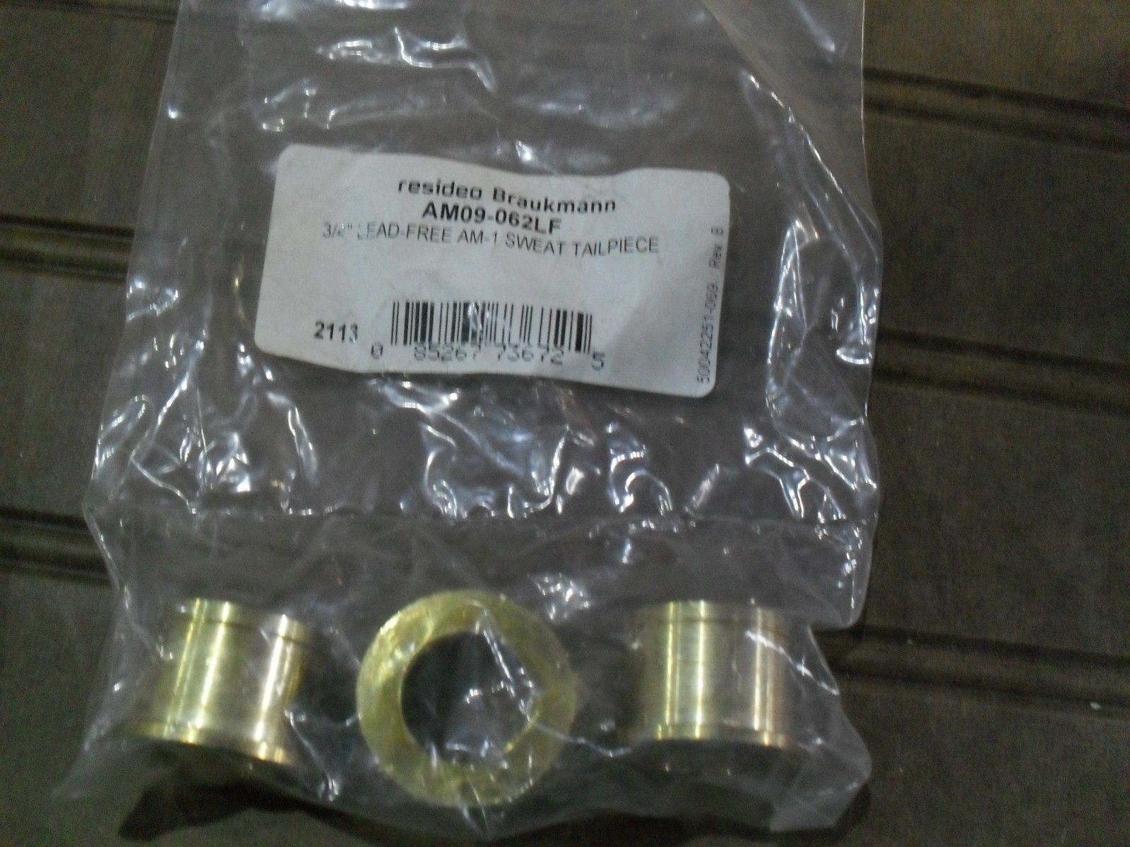 Honeywell AM09-062LF Lead free sweat tailpiece x3 in bag