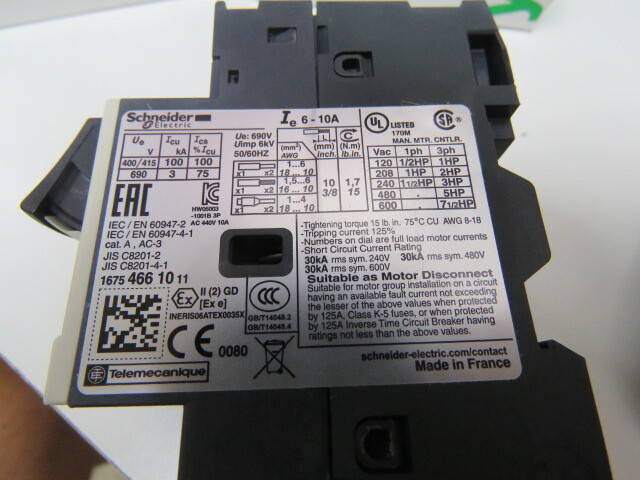 SCHNEIDER GV2ME14 Qty of 1 per Lot SCHNEIDER GV2ME14