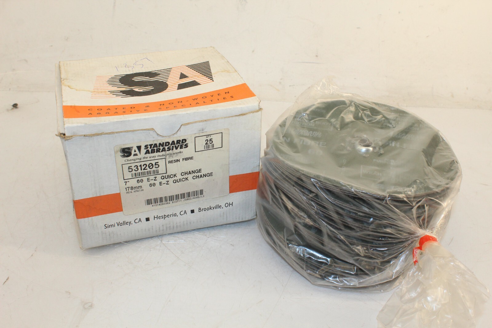 STANDARD ABRASIVES EZ QUICK CHANGE RESIN FIBER DISC 60 GRIT 7″ 531205 (25 PCS)