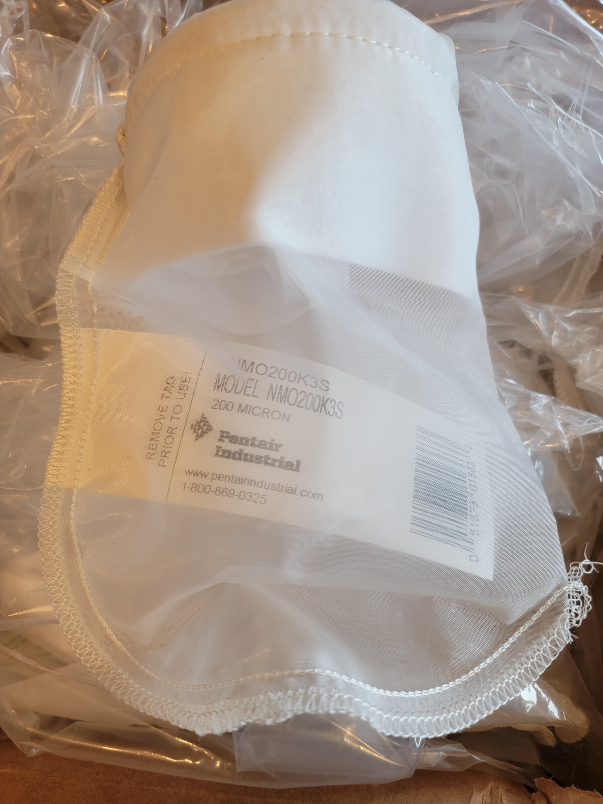Pentair/Pentek NMO200K3S-75 Filter Bag,Mesh,Nylon,20 Gpm,200M,Pk20 1YBL7