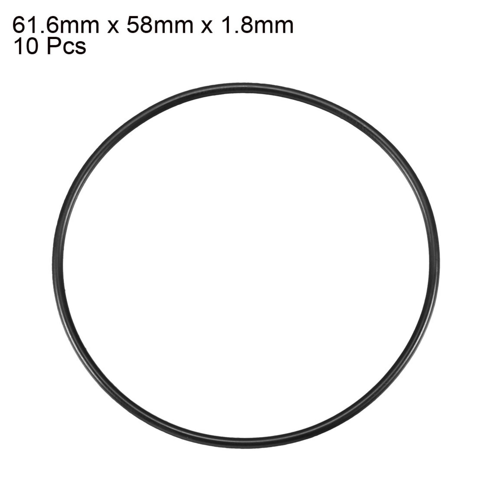 10 Pcs Black Rubber Oil Seal O Ring Sealing Gasket Washer 58mm x 1.8mm