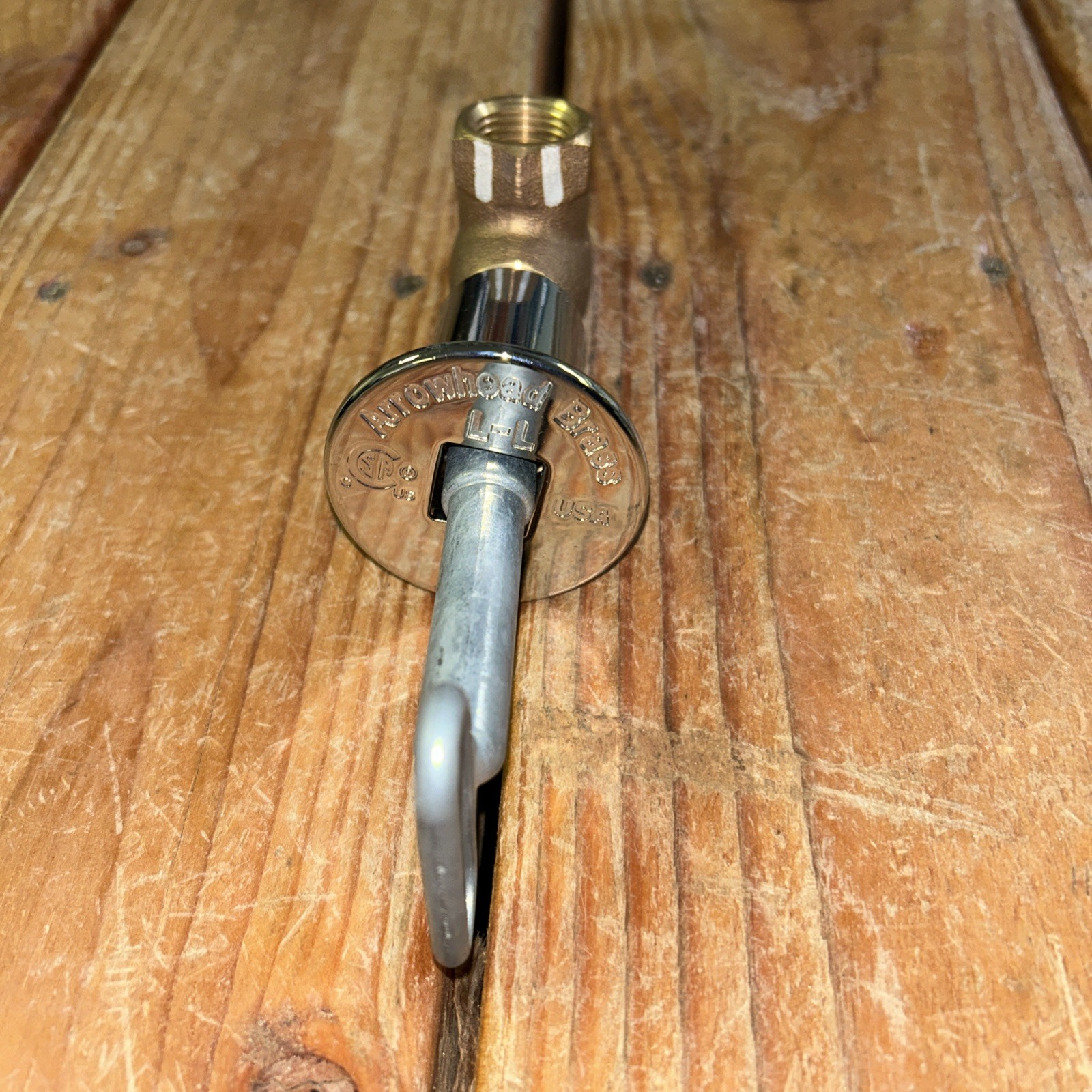 Arrowhead Brass 258 Straight Gas Log Lighter Valve with Chrome Flange and Key