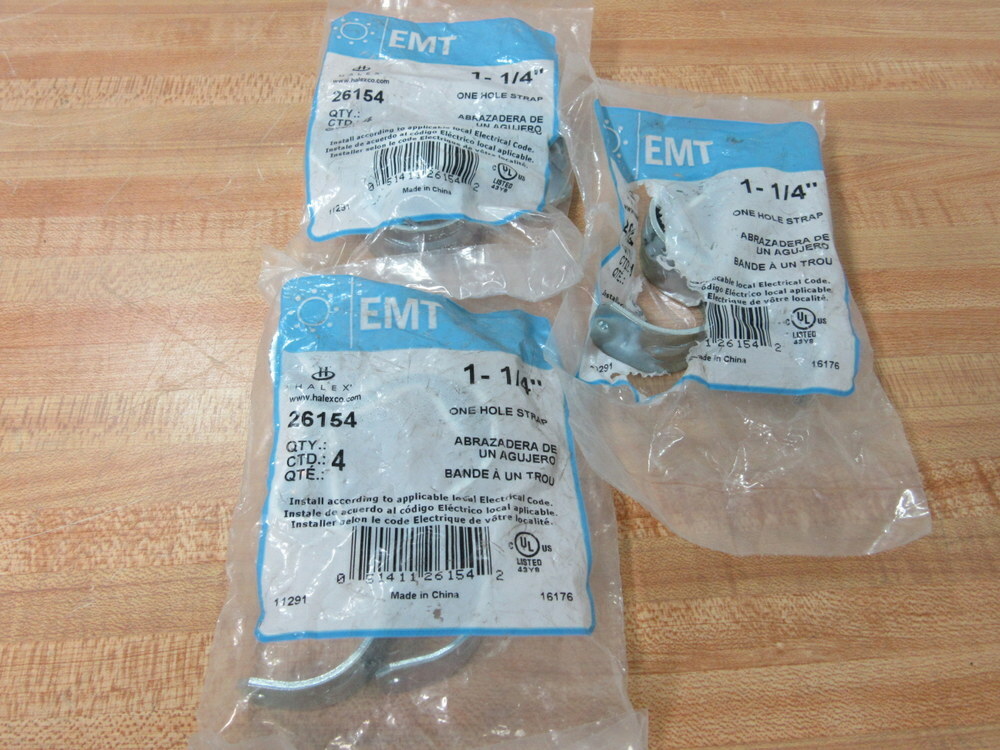 Halex 26154 1-1/4″ EMT 1 Hole Strap (Pack of 11)