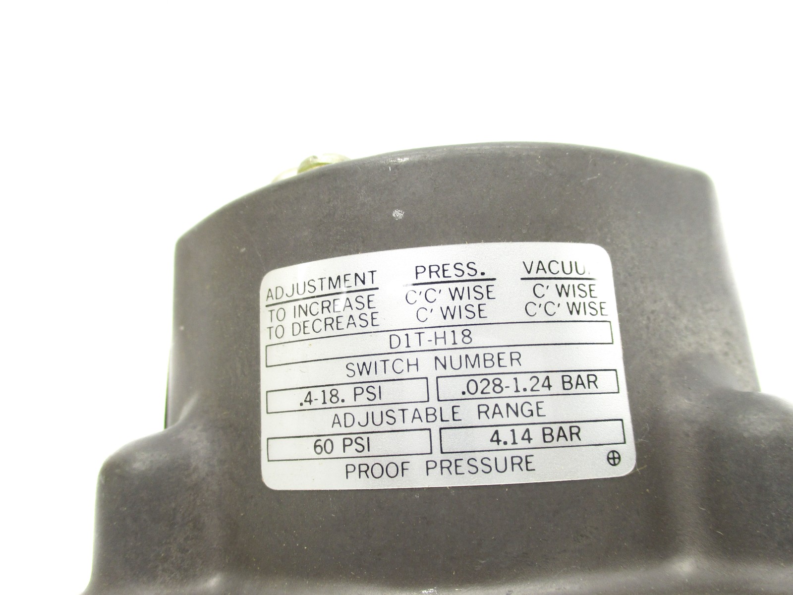 BARKSDALE D1T-H18 60PSI NSNP