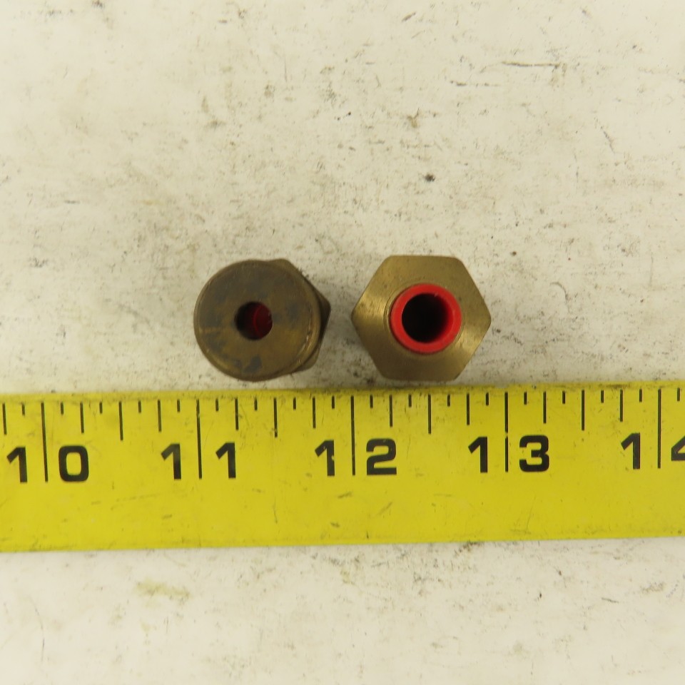 3/8″ NPT x 1/4″ Nylon Push To Connect Brass Straight Connector Lot Of 2