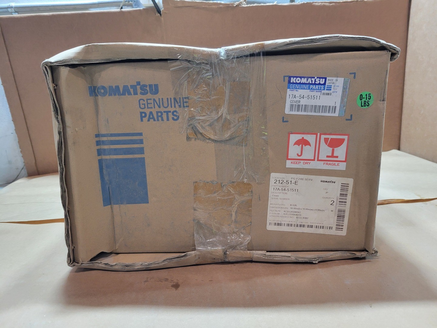 SURPLUS NEW KOMATSU 17A-54-51511 Cover – Heavy Machinery