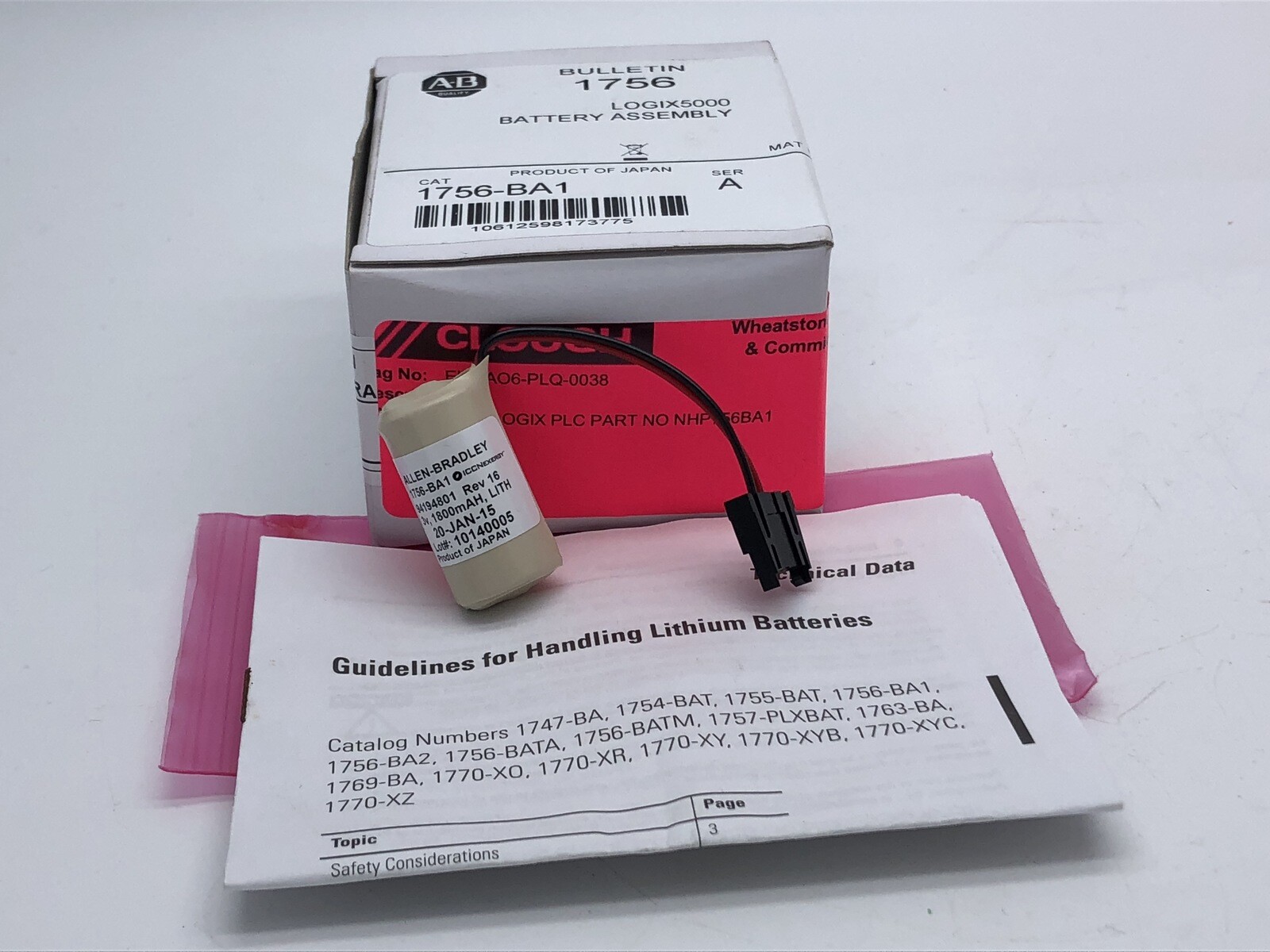 AB 1756-BA1 LOGIX5000 Battery LOGIX PLC NHP756-BA1 Fits Allen Bradley x4
