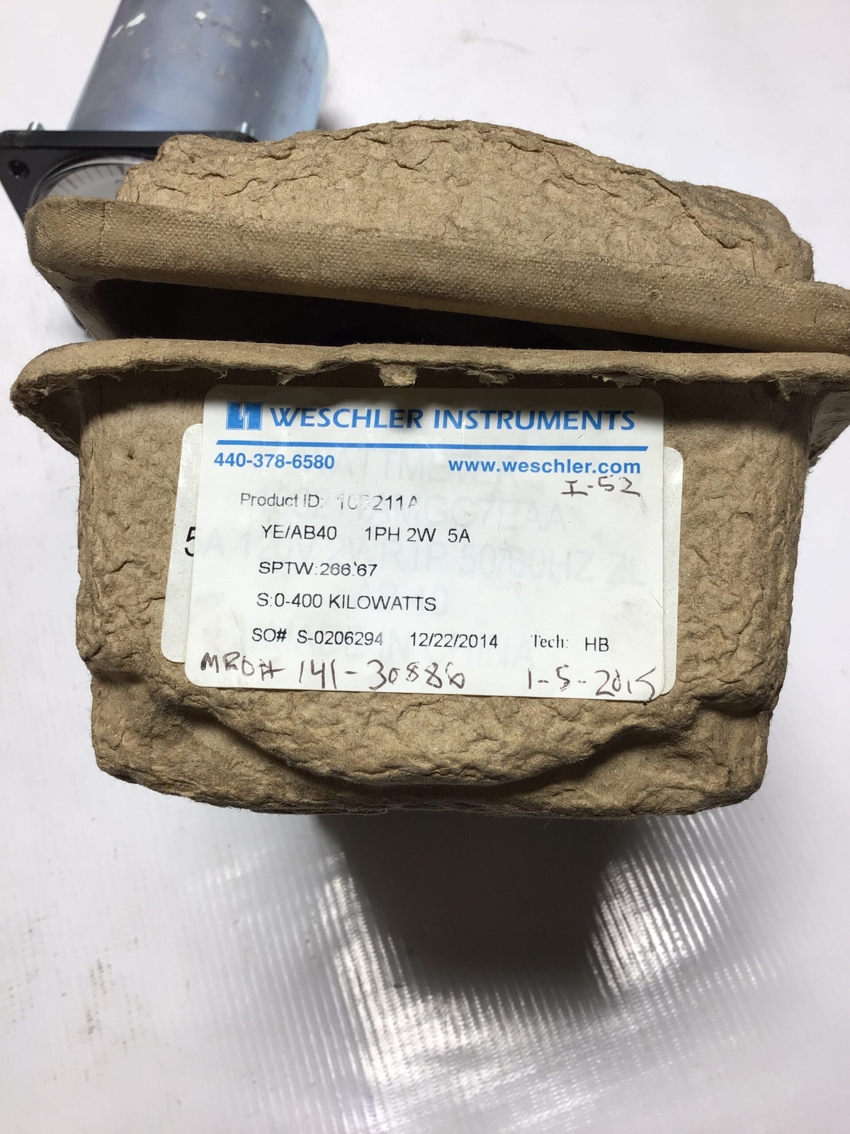 WESCHLER INSTRUMENTS 103211A 1PH 2W 5A Single-Phase & Polyphase Wattmeter 