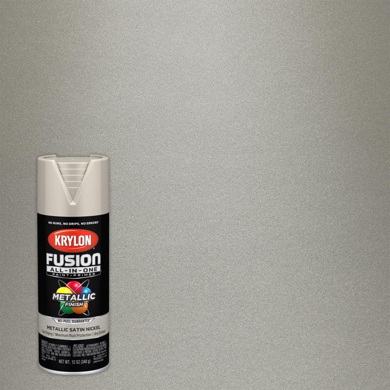 Krylon K02773007 12 Oz Silver Metallic Fusion All-In-One Spray Paint(Pack of 6)