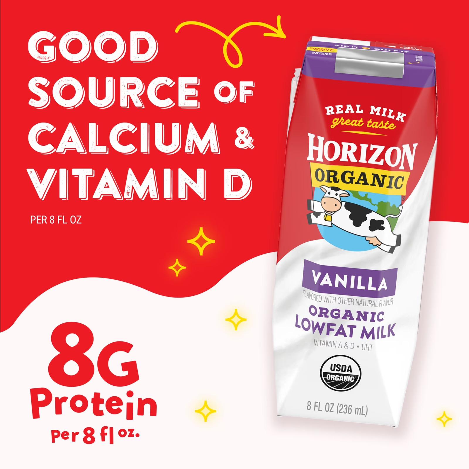 Shelf Stable 1% Lowfat Vanilla Milk Boxes, 8 Fl Oz, 12 Count