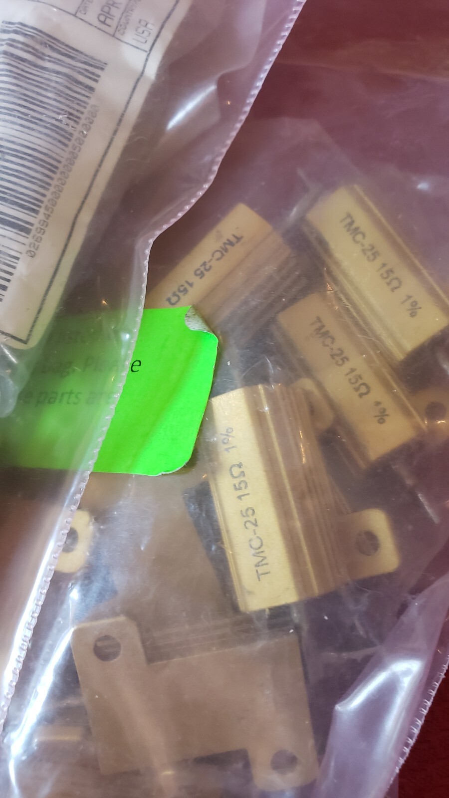 NEW LOT of 2 Vishay 15 Ohms ±1% 25W Wirewound Chassis Mount Resistor # TMC25-15