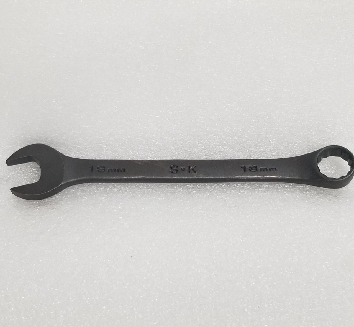 S-K 38318 Combination Wrench Black-Oxide Finish 12-Point Size-18mm Made in USA