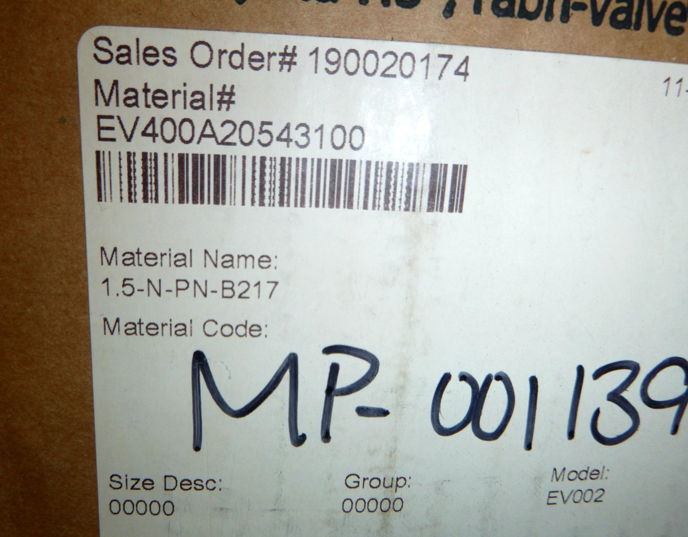 1-1/2″ ITT Pure-Flo Pneumatic Actuator 90psi B217 Part Number 1.5-N-PN-B217