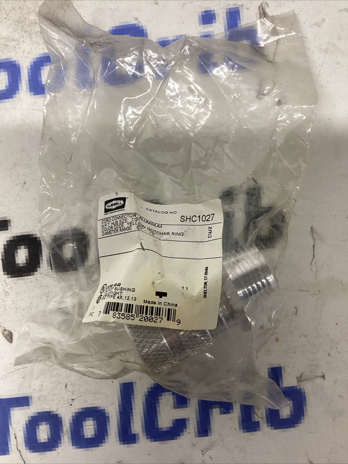 Hubbell Wiring Device-Kellems Shc1027 Liquid Tight Connector,1/2In.,Yellow K705