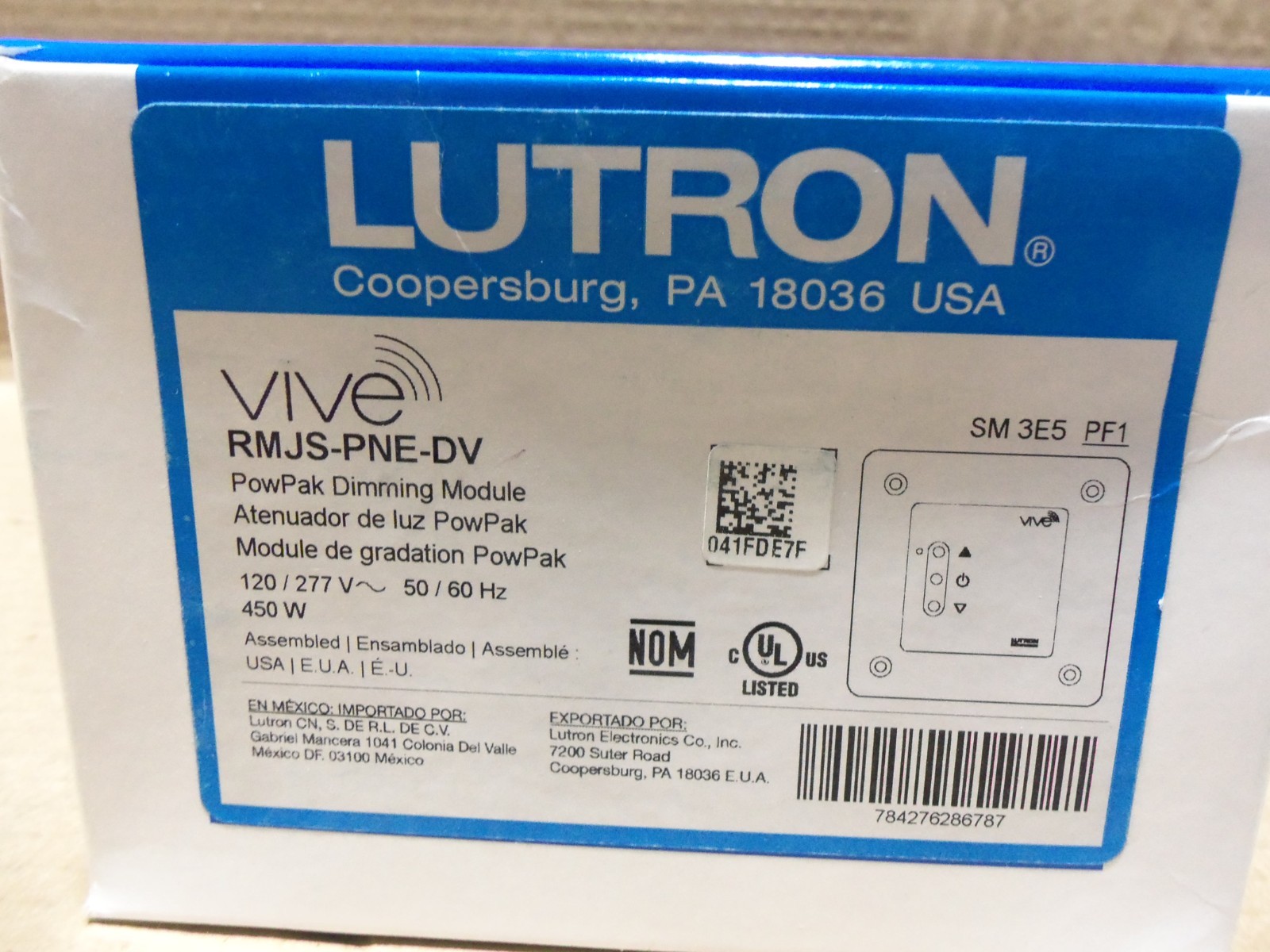 New Lutron RMJS-PNE-DV PowPak Dimming Module 120/277Vac 50/60Hz 450W
