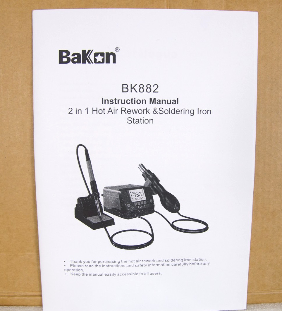 Bakon 2 in 1 Hot Air Rework & Soldering Iron Station BK882