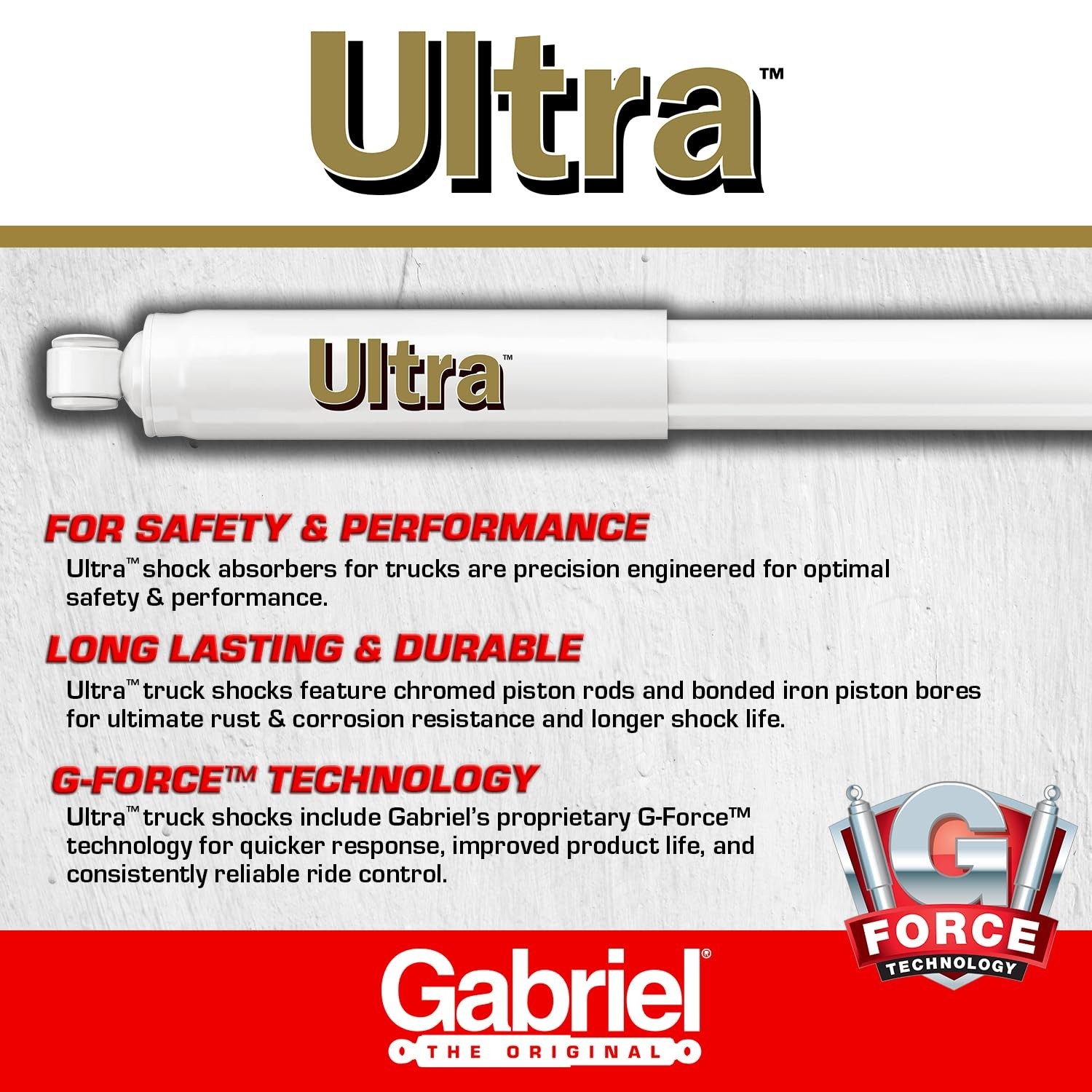 Gabriel G63783 Ultra Truck Front Shock Absorbers for Chevrolet Silverado 1500…