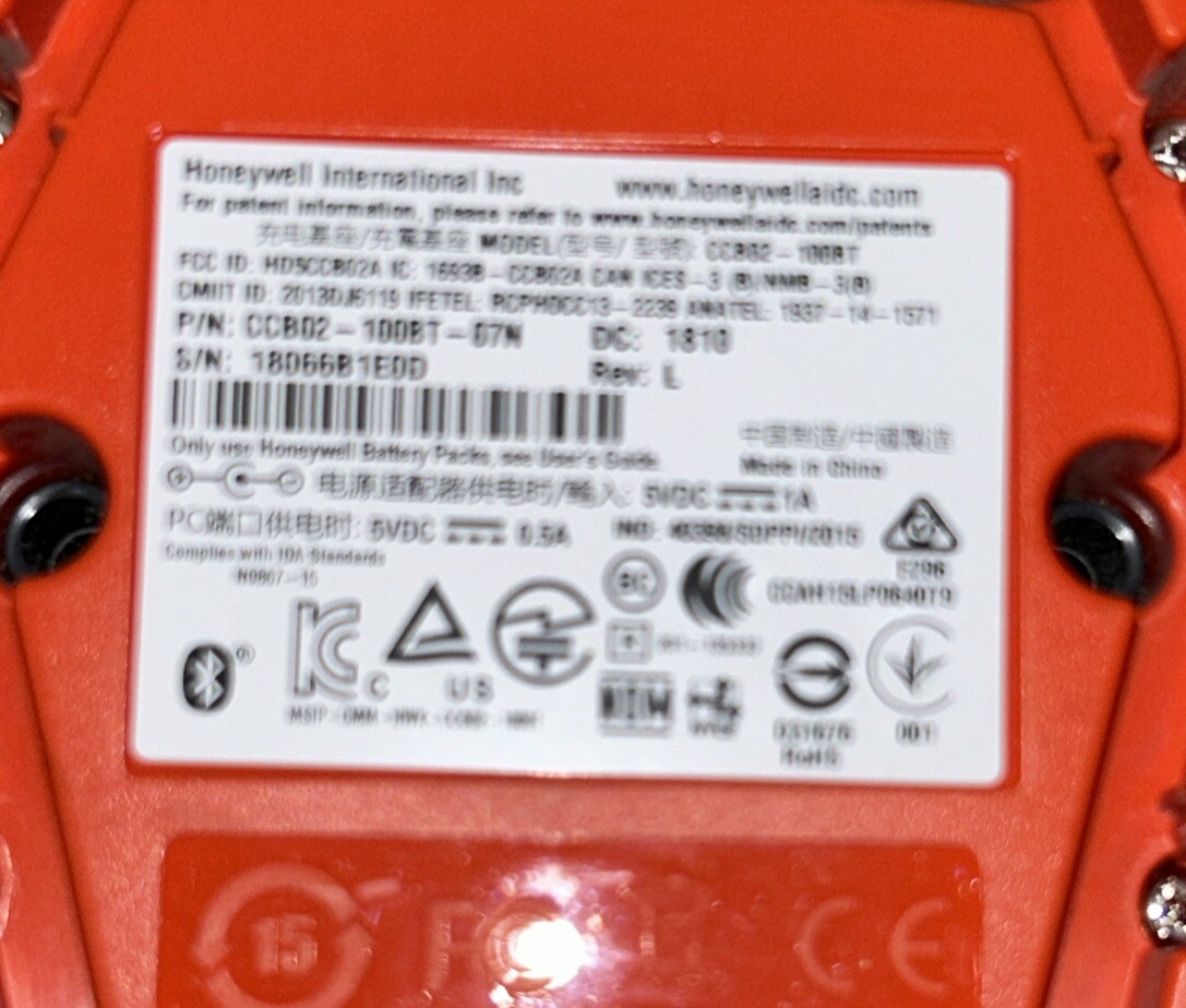 Honeywell CCB02-100BT Charge/Communication Base ONLY FOR SCANNER Bar Code