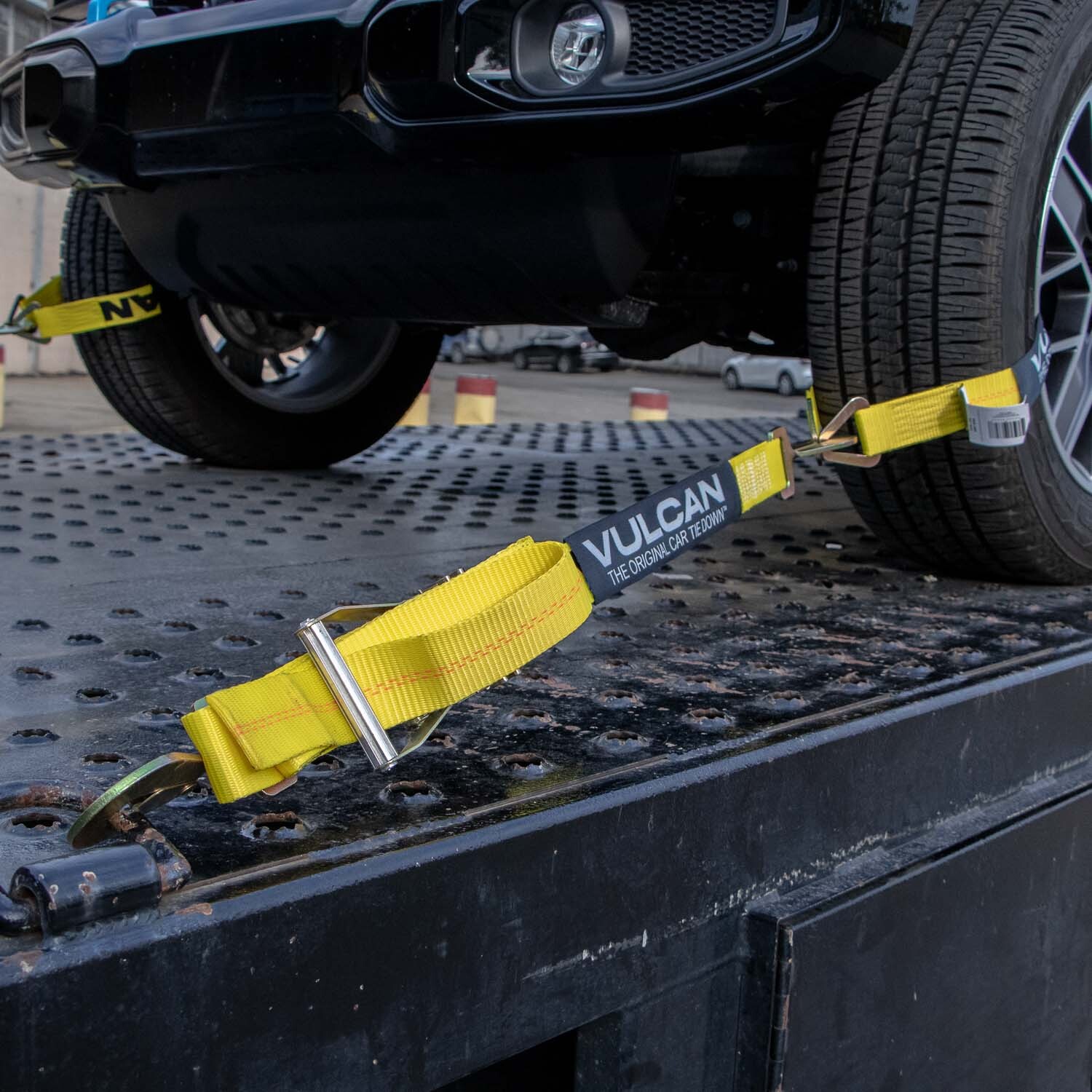 VULCAN Classic Yellow Axle Strap Tie Down Kit – Snap Hook Ratchet Straps
