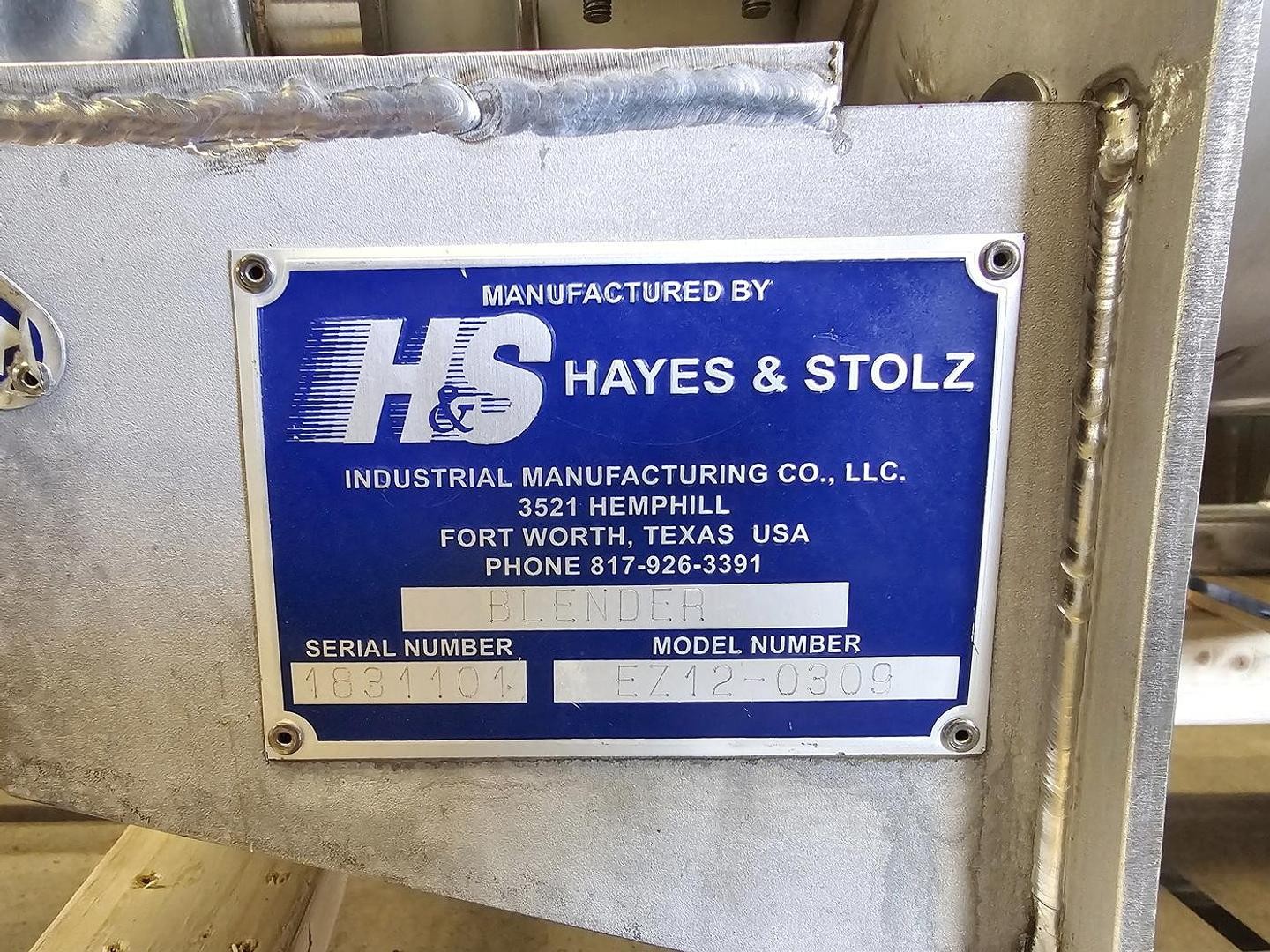 Used Hayes & Stolz Ribbon/Paddle Blender, 15 Cubic Feet