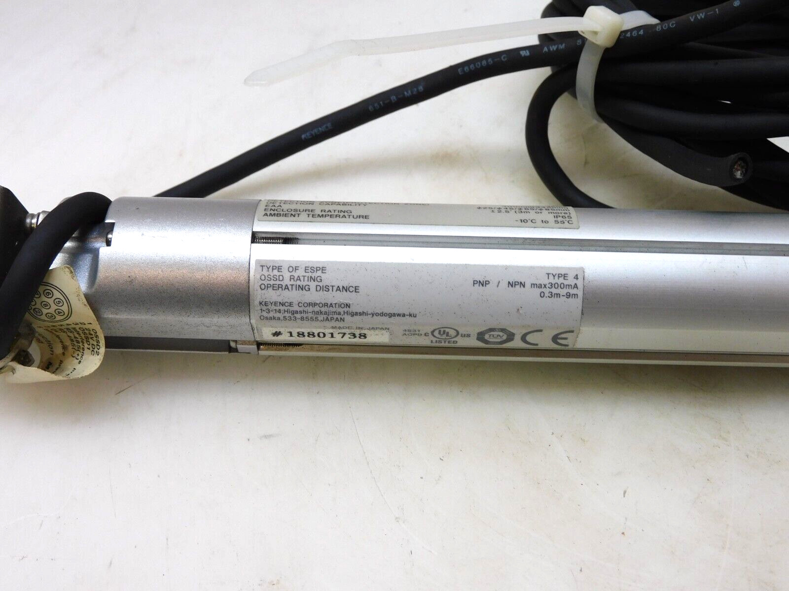 KEYENCE LIGHT CURTAIN RECEIVER SL-C16H-R 24Vdc 71mA SLC16HR