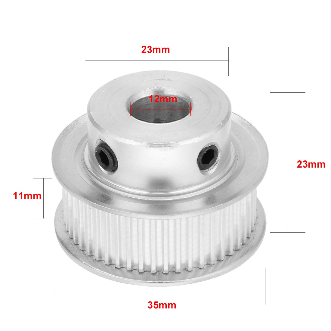 Aluminum MXL 50 Teeth 12mm Bore 11mm Belt Timing Idler Pulley Synchronous Wheel