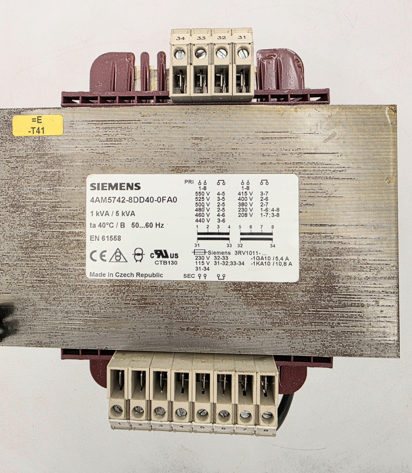 SIEMENS 4AM5742-8DD40-0FA0, 1 kVA/ 5 k VA, ta 40° C/B 50…60 Hz EN 61558