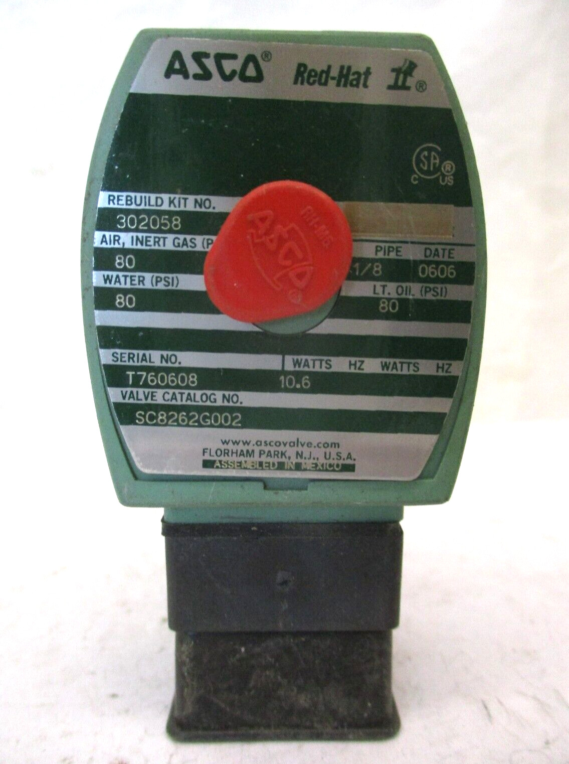 ASCO Red-Hat SC8262G002 1/8 Pipe A7107WVS