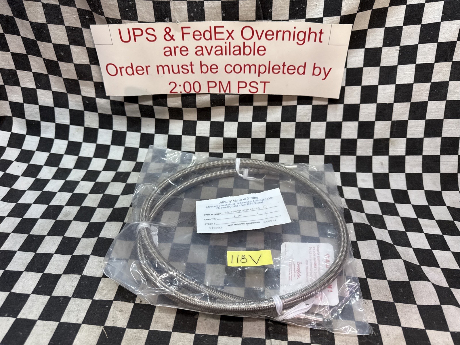 SWAGELOK Braid Hose 10mm X 48″, SS-TH6TM10TM10-48, SSTH6TM10TM1048, SHIPSAMEDAY