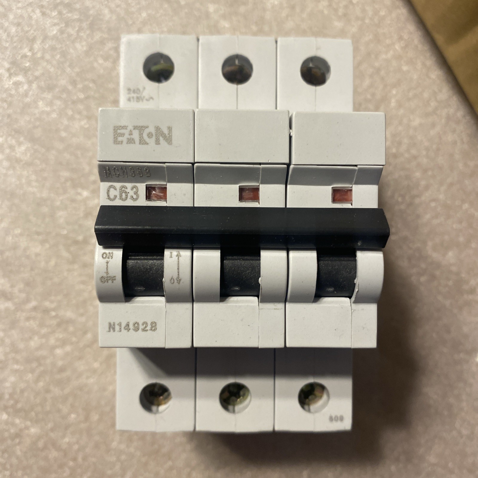 Eaton C63/3 Miniature Circuit Breaker 63A Amp 15kA 3Pole 278879 New