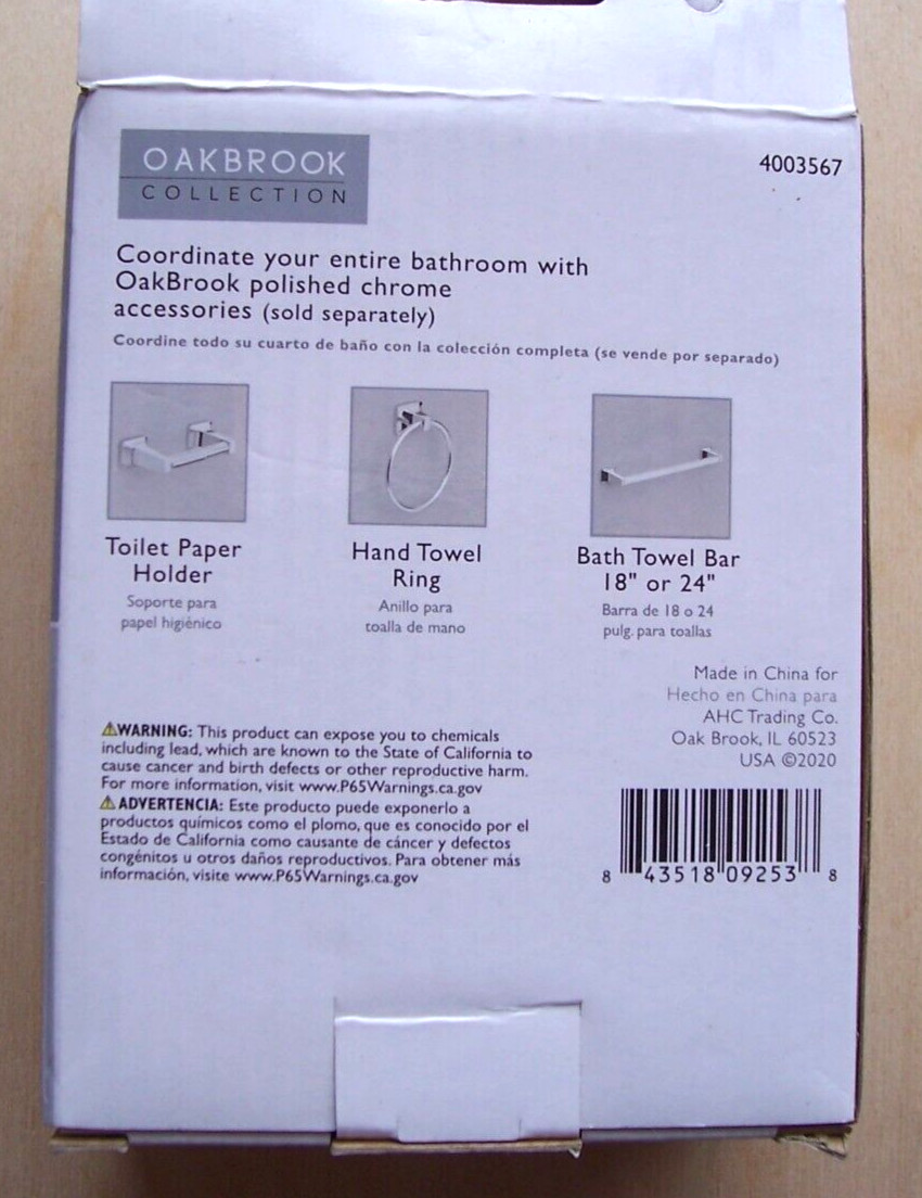 OakBrook Polished Chrome Toothbrush and Tumbler Holder