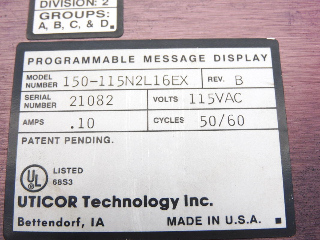 UTICOR 150-115N2L16EX 115VAC .10 UNMP