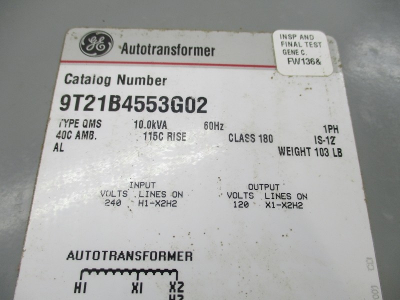 GENERAL ELECTRIC 9T21B4553G02 240V NSMP