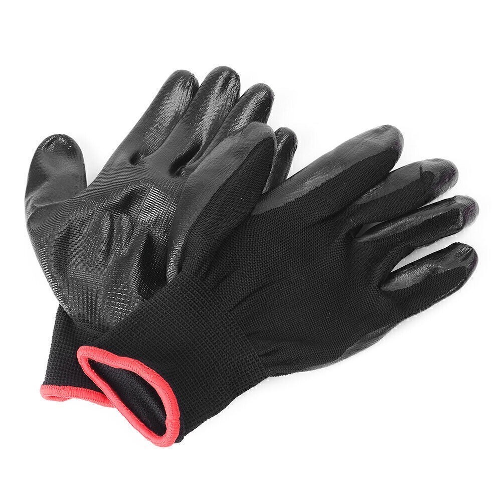12 Pairs Nylon PU Safety Coating Working Gloves Builders Grip Palm Protective