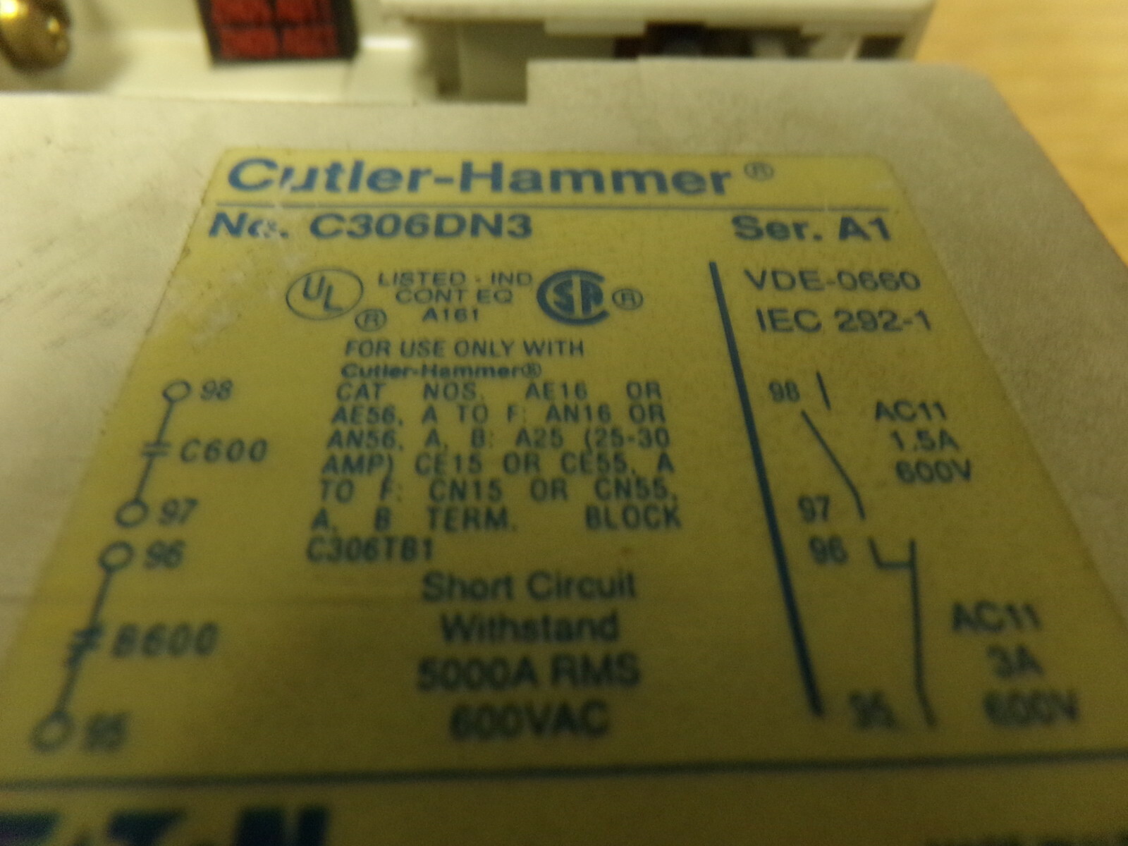 Cutler Hammer AN16BNO Series A1 Contactor w/ C306DN3 C320KGS1 *FREE SHIPPING*