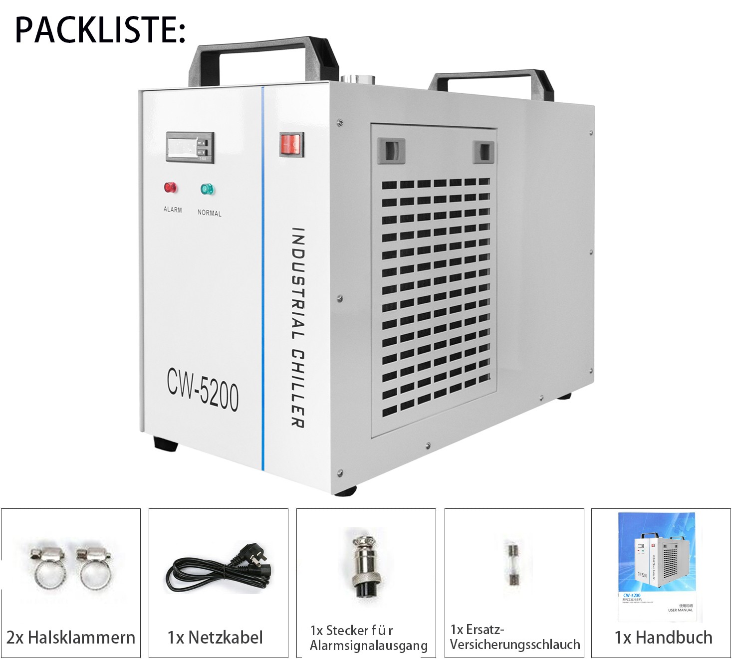 CW5200 Laser Industrial Water Chiller 6L for CO2 Laser Tube Engraver Cutter