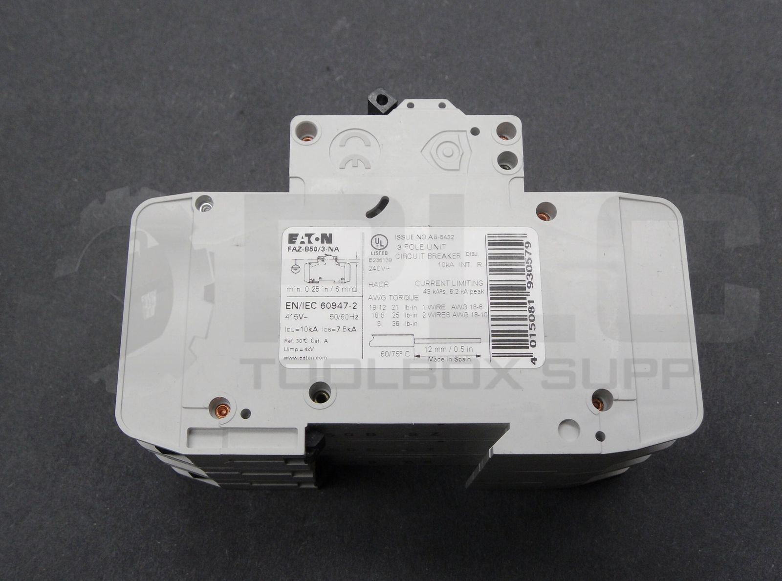 NEW EATON FAZ-B50/3-NA CIRCUIT BREAKER 50A 3 POLE 240VAC 190787 FAZ-B50-3-NA