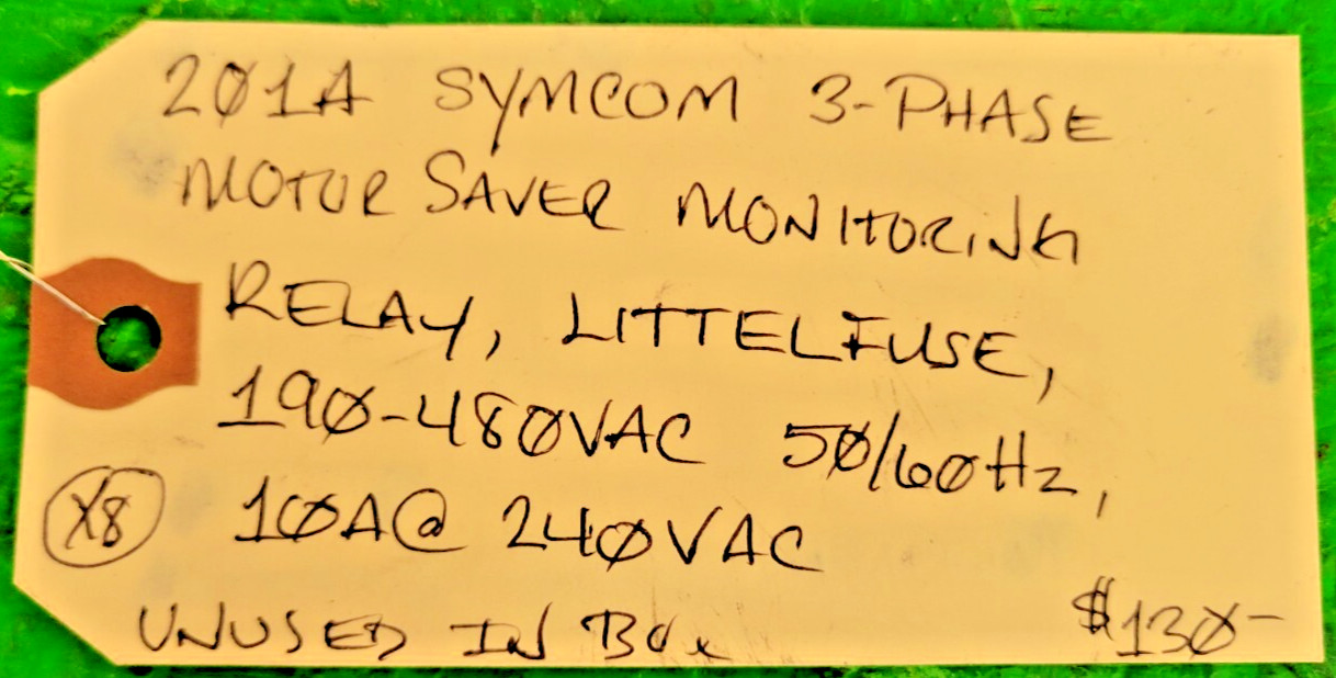 🟠LITTLEFUSE 201A SYMCOM 3-PHASE MOTOR SAVER PESSCO OFFERING 1 G052525-4-11 🗽