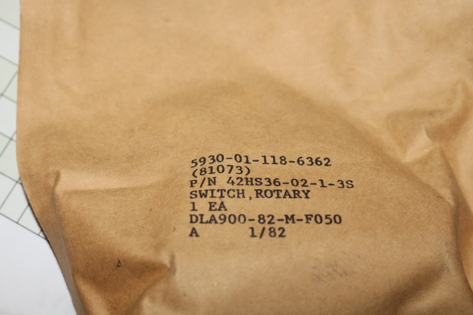 NOS Grayhill rotary switch PN 42HS36-02-1-3S 5930-01-118-6362