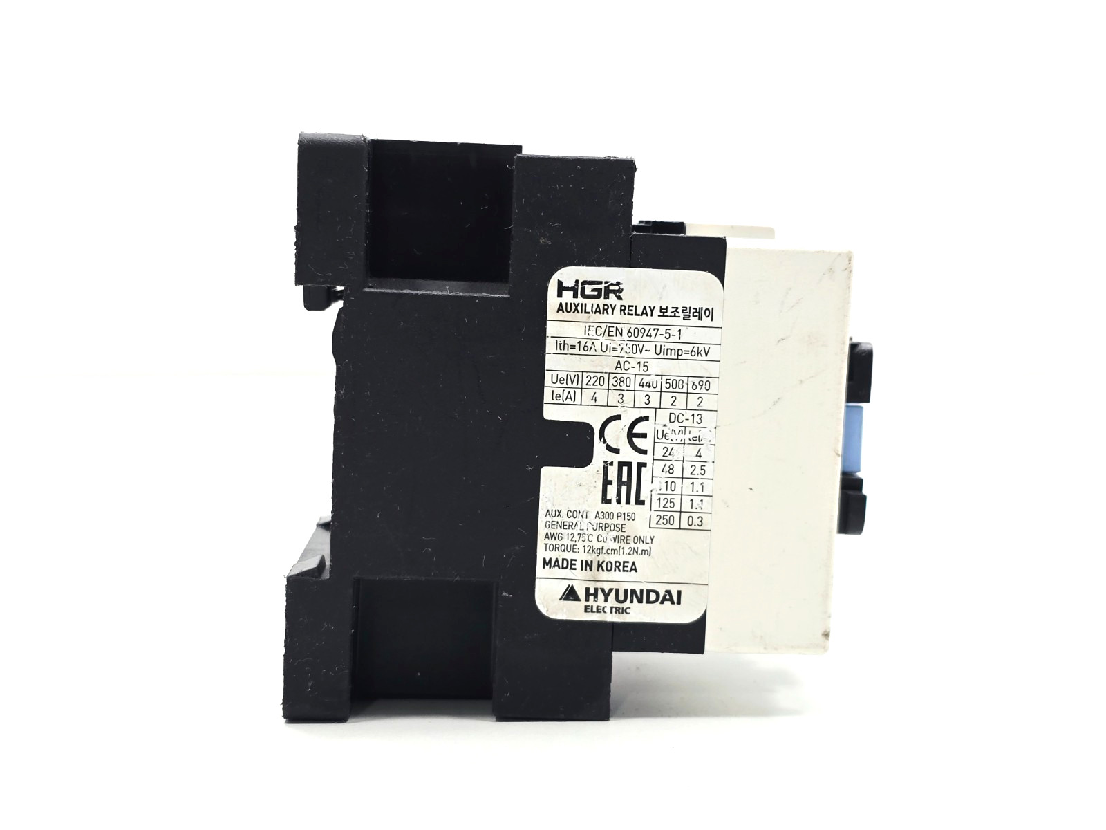 HYUNDAI HGR 22 AUXILIARY RELAY IEC/EN 60947-5-1