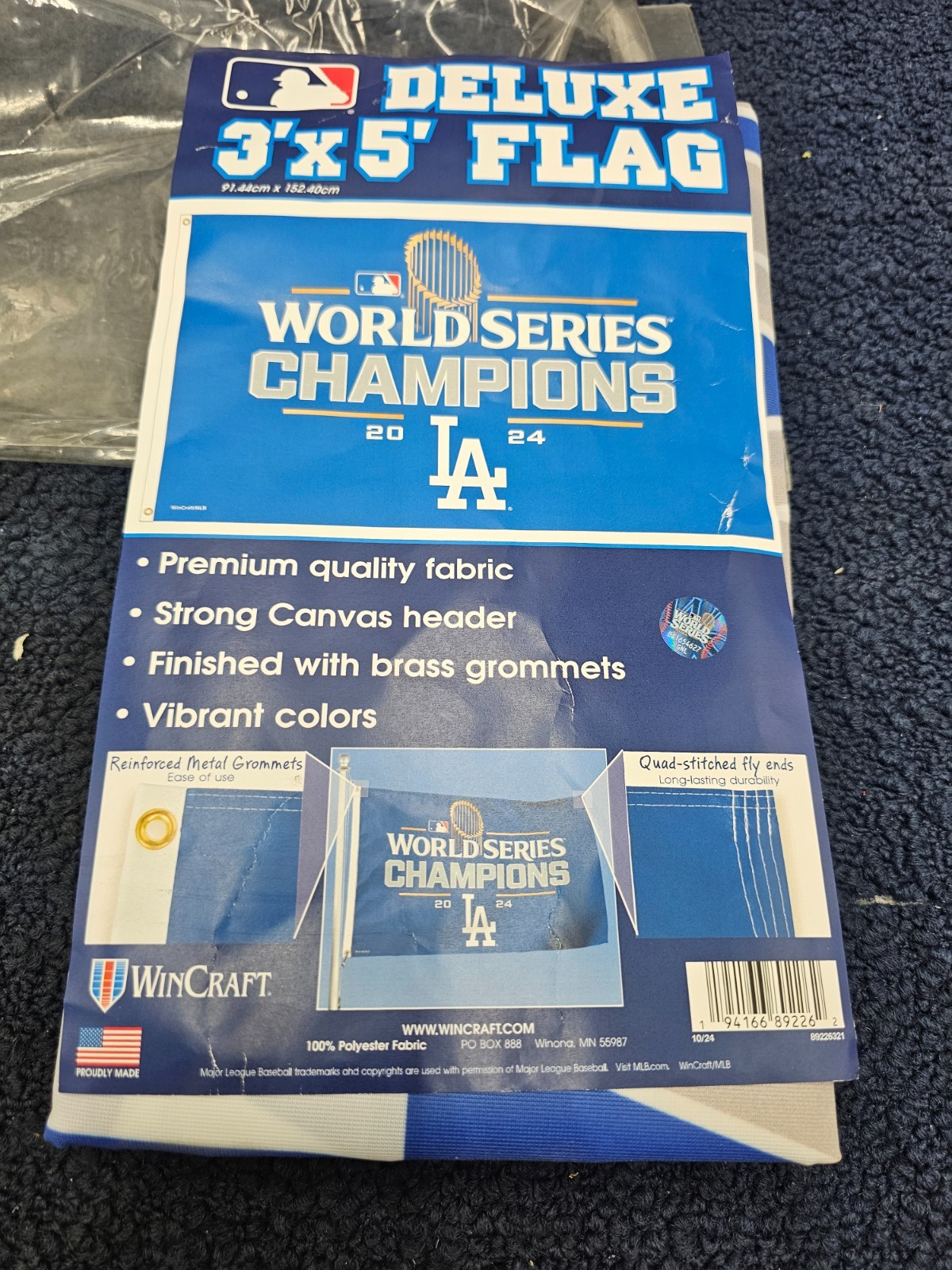 (QTY 2) Wincraft 89226321 3′ x 5′ Deluxe Flag World Series Los Angeles 2024