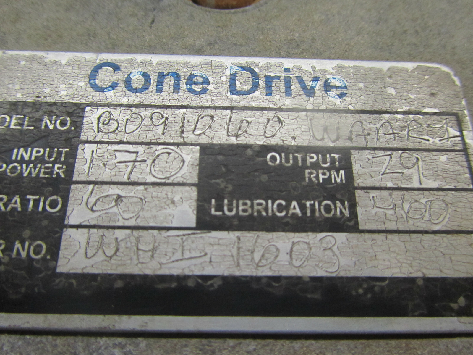 BOSTON 55973 CONE DRIVE GEAR REDUCER RATIO 60:1, B091060.WAAR1