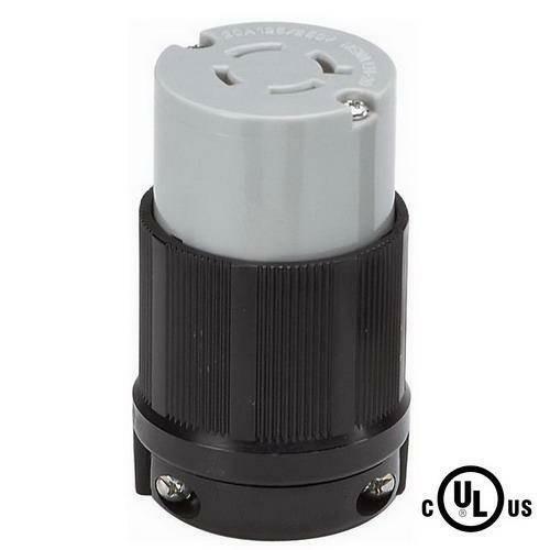 Grounding Locking Connector, 20A 125/250V AC, cUL Listed NEMA L14-20