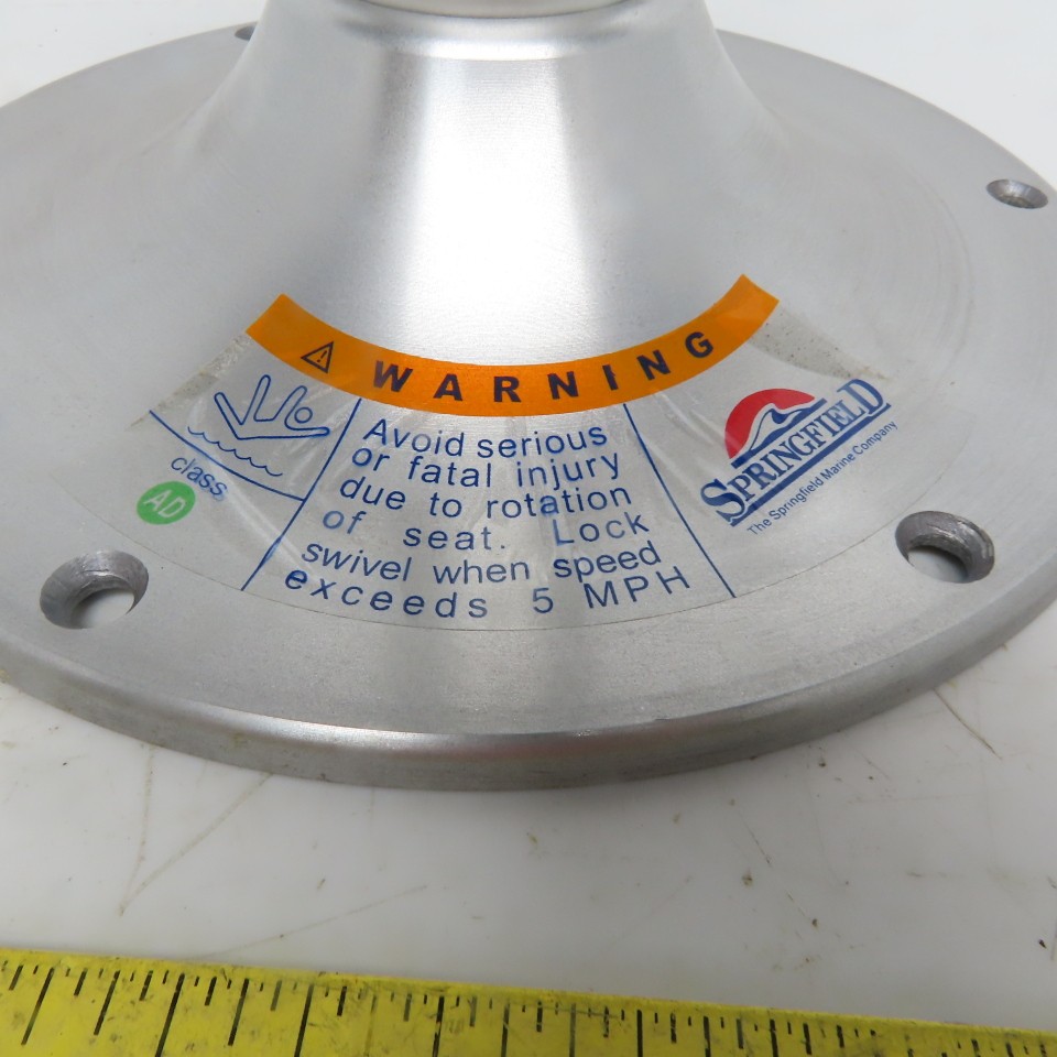 Springfield Brushed Aluminum Boat Seat Pedestal Base 6-1/2″ x2-1/4″x 10″ OD