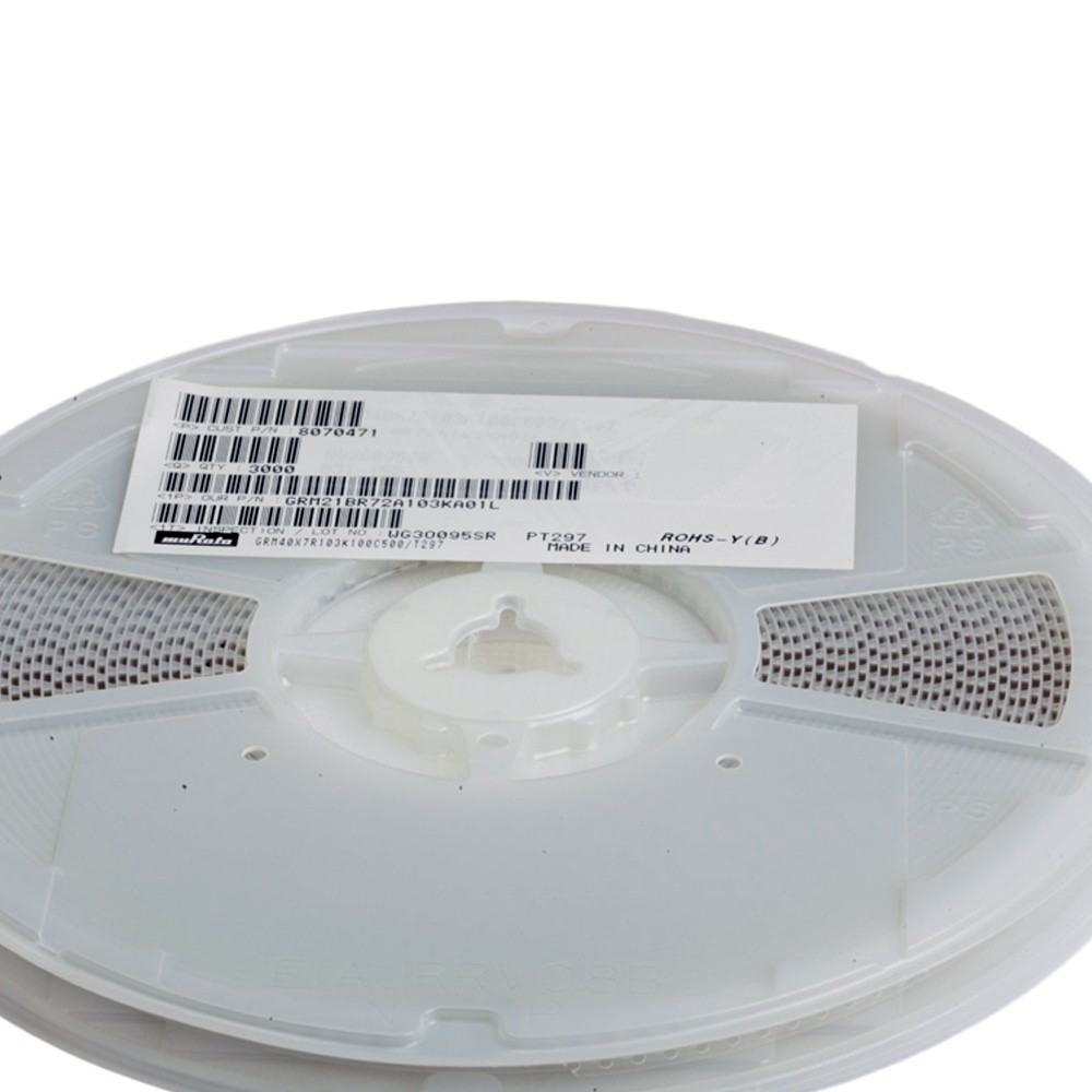 3000pcs/1reel GRM21BR72A103KA01L, MURATA, CAP CER 10000PF 100V X7R 0805
