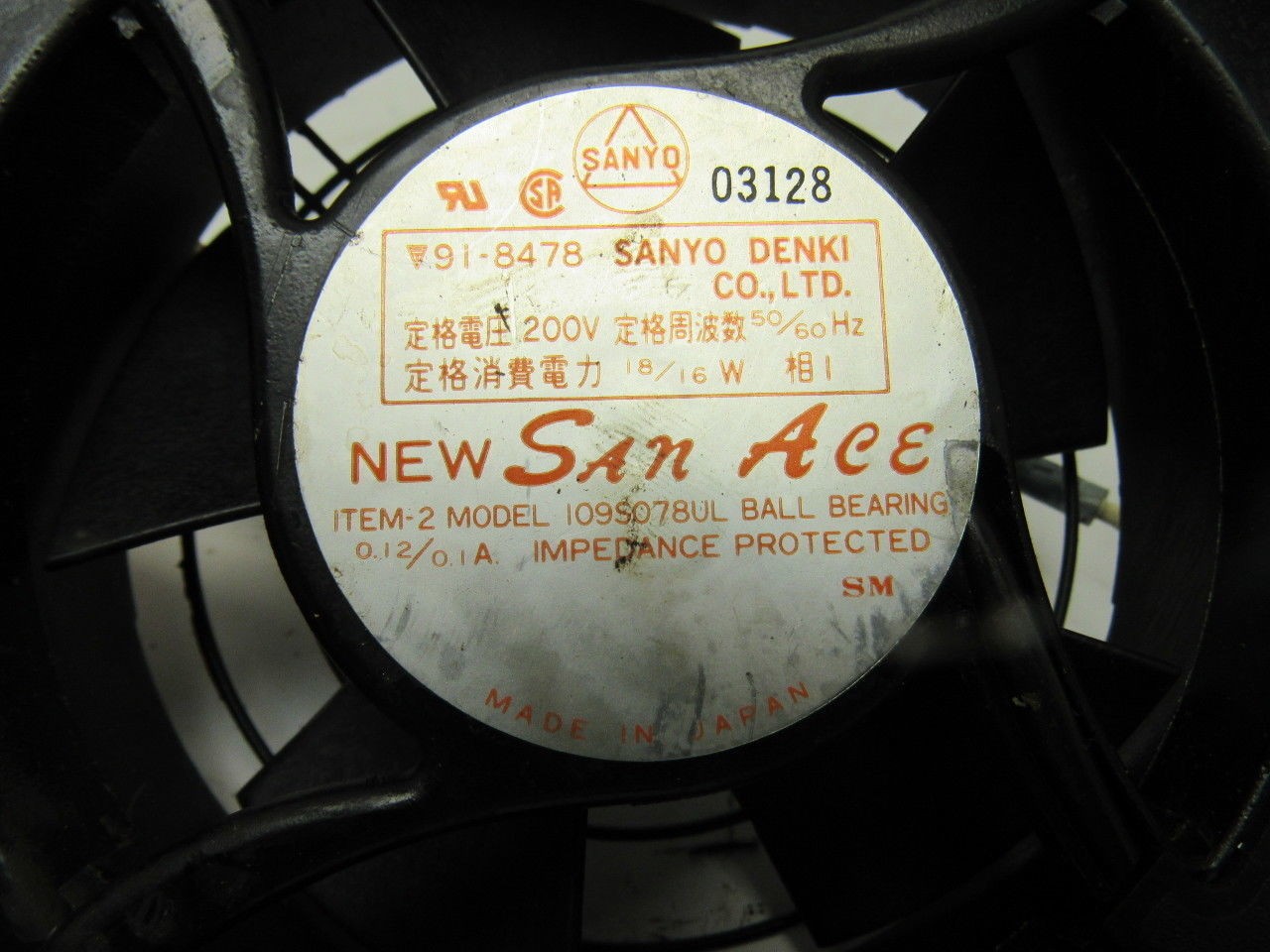 Sanyo Denki 91-8478 109S078UL 200V 120mm Square Cabinet Cooling Fans Lot Of 3