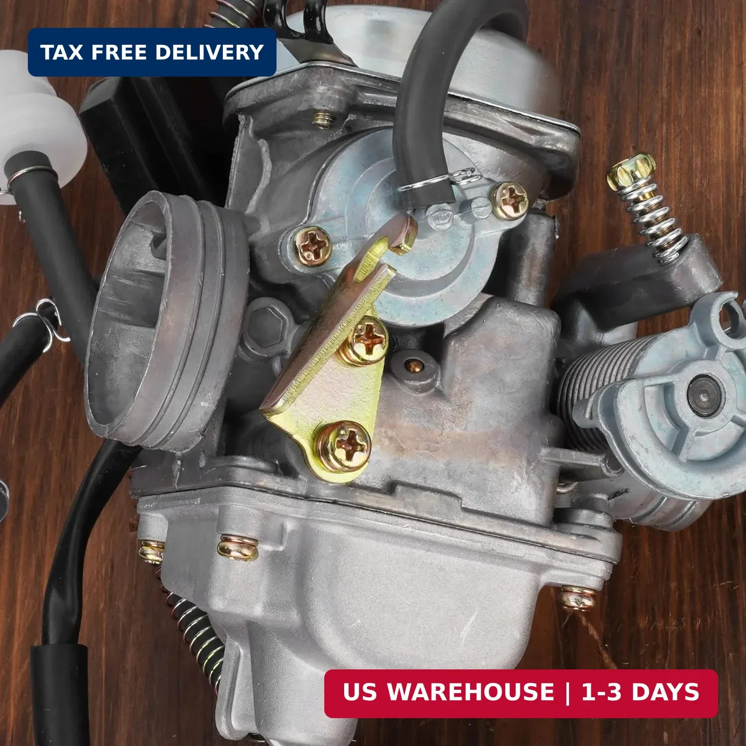 GY6 Carburetor 24mm Carb with Drain Line for 4-Stroke GY6 200cc ATV Go Karts Sco