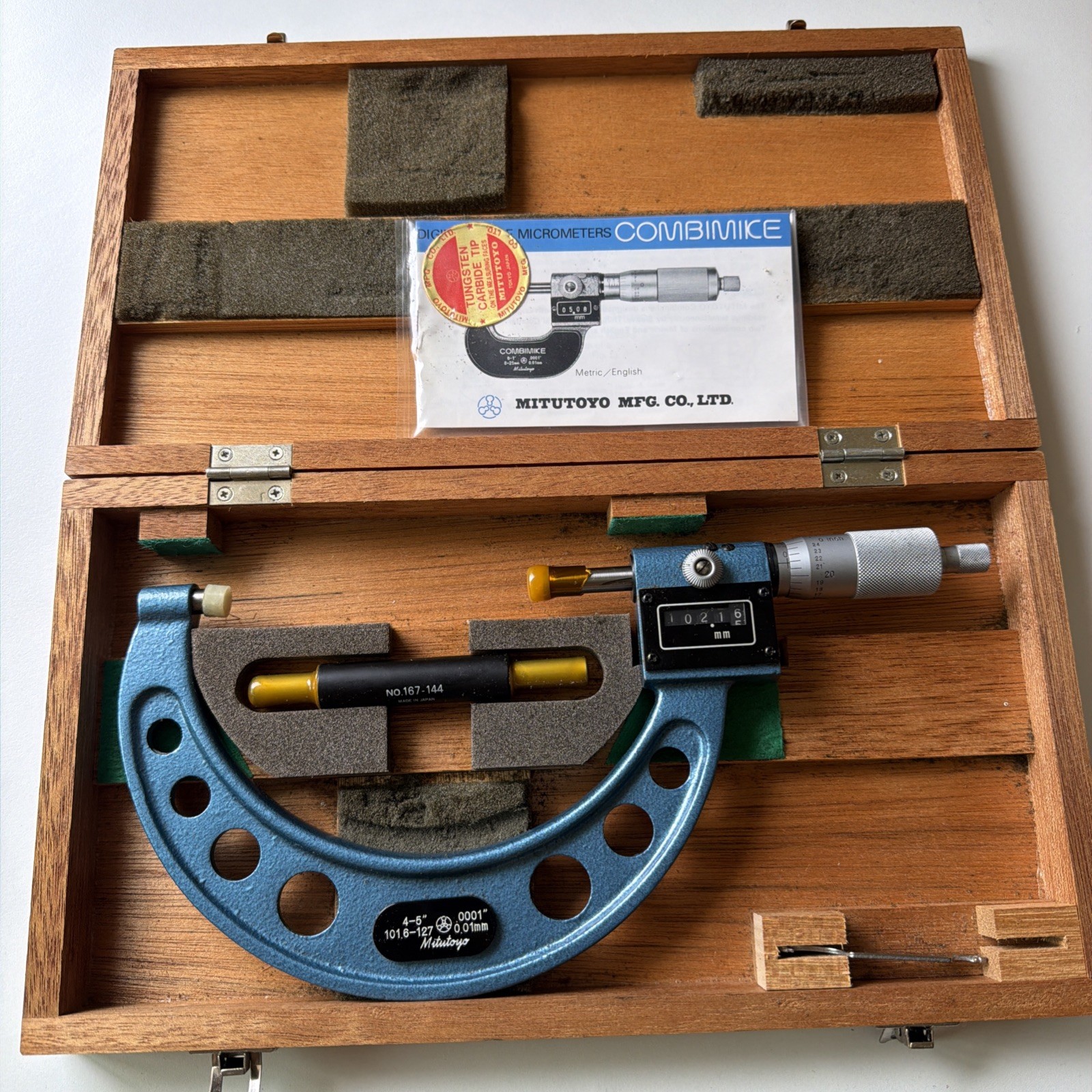 Mitutoyo Japan Combimike 4-5 101.6 -127mm With Case Digit Micrometer Vintage