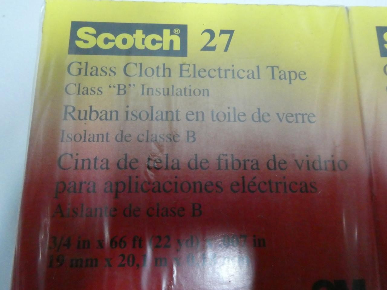 Package Of 10 3m 27 Glass Cloth Electrical Tape 3/4in X 66ft X 0.007in