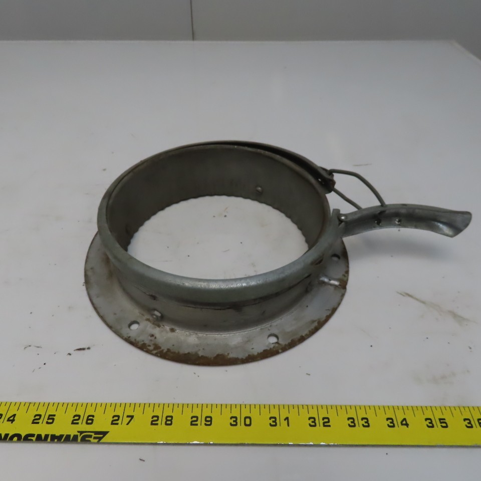 Quick-Clamp Rolled Edge Duct Nipple Flange 7″ Dia x 2″ Galvanized Steel W/Clamp